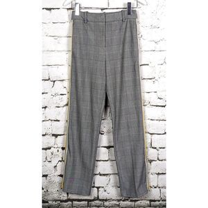 TOPSHOP Academia Glen Plaid Trouser Contrast Stripe Menswear Sporty Size 4